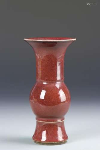 Chinese Oxblood Glazed Beaker Vase