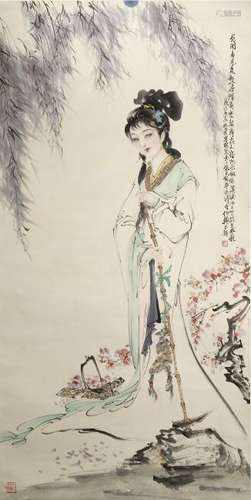 Chinese Scroll Painting of a Lady