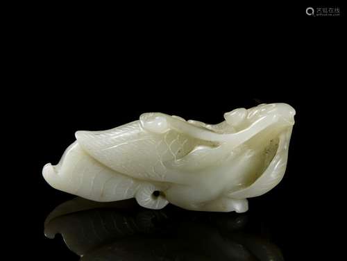 Chinese Pale Green Jadeite Snail-Fish