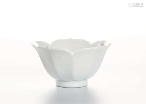 Chinese White Glazed Lobed Bowl