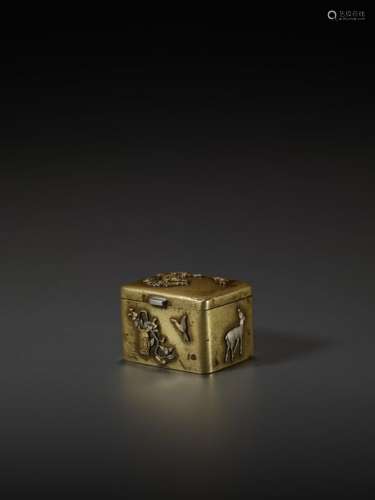 A GOLD AND SILVER INLAID SENTOKU BOX
