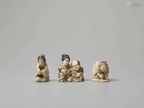 THREE IVORY NETSUKE