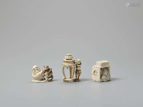 THREE IVORY NETSUKE