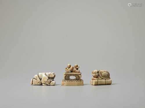 THREE IVORY NETSUKE