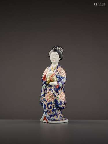 A PORCELAIN OKIMONO OF A BIJIN