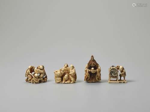 FOUR IVORY NETSUKE