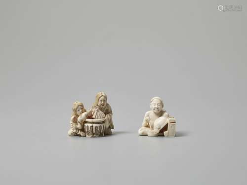 TWO IVORY NETSUKE