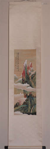 CHINESE SCROLL PAINTING OF MOUNTAIN VIEWS