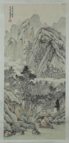 CHINESE SCROLL PAINTING OF MOUNTAIN VIEWS