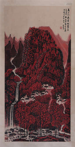 CHINESE SCROLL PAINTING OF MOUNTAIN VIEWS