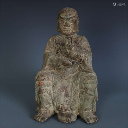 CHINESE BRONZE SEATED BUDDHA MING DYNASTY