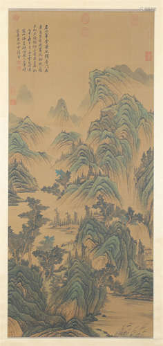 CHINESE SCROLL PAINTING OF MOUNTAIN VIEWS