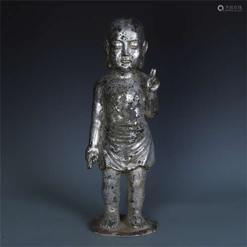 CHINESE BRONZE STANDING BUDDHA MING DYNASTY