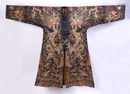 CHINESE EMBROIDERY DRAGON IMPERIAL DRAGON ROBE QING DYNASTY