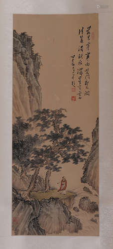 CHINESE SCROLL PAINTING OF MOUNTIAN VIEWS