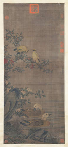 CHINESE SCROLL PAINTING OF BIRD AND FLOWER