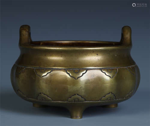 CHINESE BRONZE ROUND CENSER