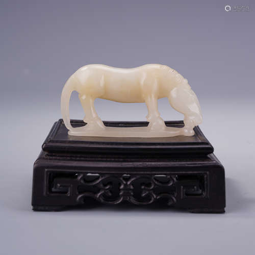 CHINESE WHITE JADE HORSE