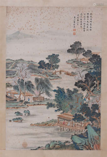 CHINESE SCROLL PAINTING OF MOUNTAIN VIEWS