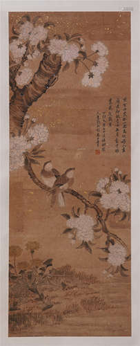 CHINESE SCROLL PAINTING OF BIRD AND FLOWER