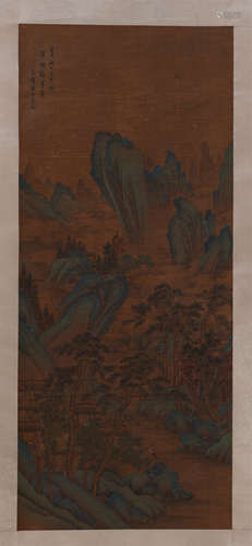 CHINESE SCROLL PAINTING OF MOUNTAIN VIEWS