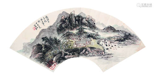 黄宾虹 近现代 山水扇面 纸本扇面