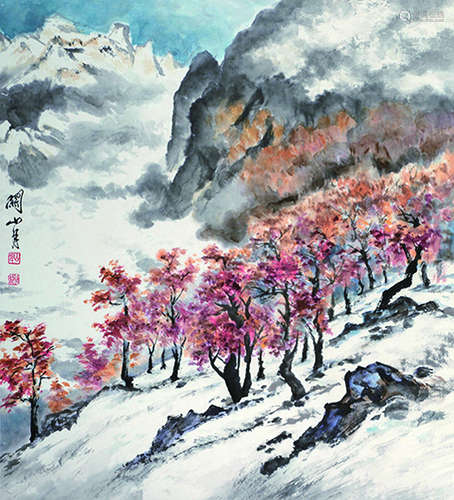 关山月 近现代 雪山 纸本立轴