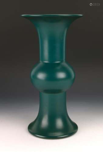 TEAL BLUE GLAZED GU VASE