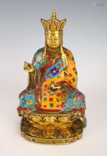 CLOISONNE BRONZE BUDDHA