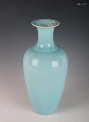 CHINESE PALE BLUE PORCELAIN VASE