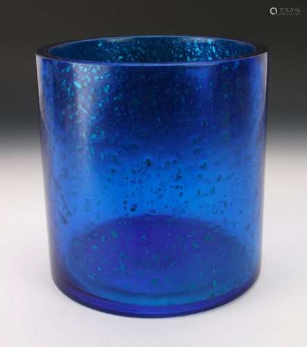 BLUE PEKING GLASS BRUSH POT