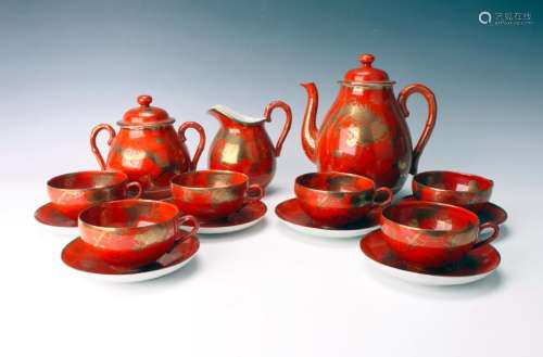 ORANGE & GOLD DRAGON TEA SET