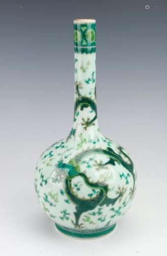 GREEN DRAGON BOTTLE VASE