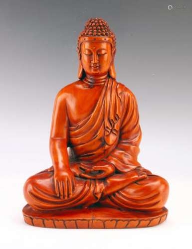 CARVED BOXWOOD BUDDHA