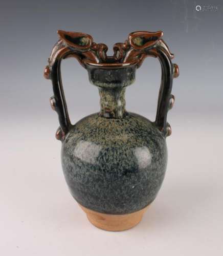 VASE WITH DOUBLE DRAGON HANDLES