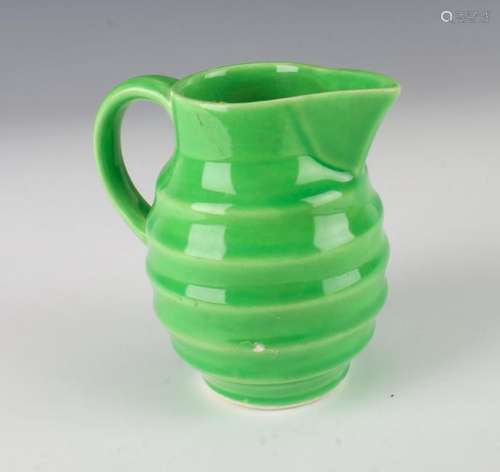 SMALL GREEN CERAMIC PITCHER