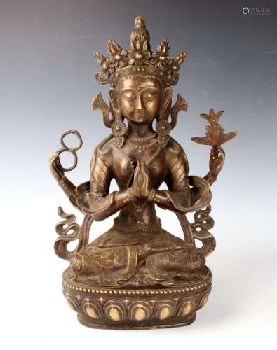 BRONZE FOUR ARMED TARA