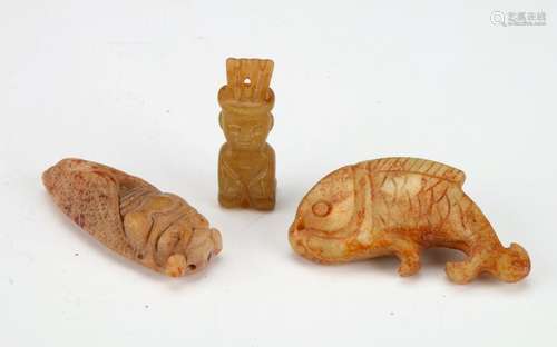 THREE CHINESE HARDSTONE CARVINGS