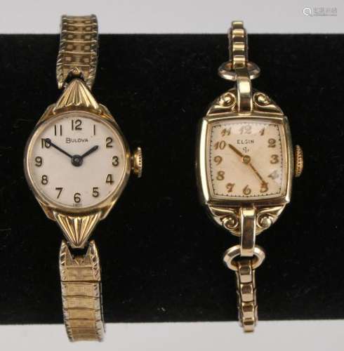 VINTAGE BULOVA AND ELGIN LADIES WATCHES