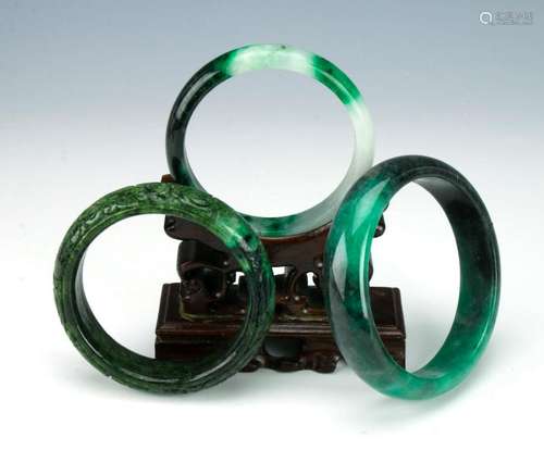 THREE JADE BANGLES