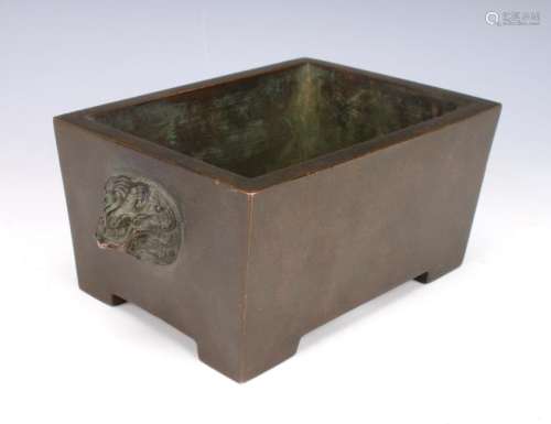 ANTIQUE RECTANGULAR BRONZE CENSER