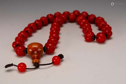 RED AGATE BEAD NECKLACE