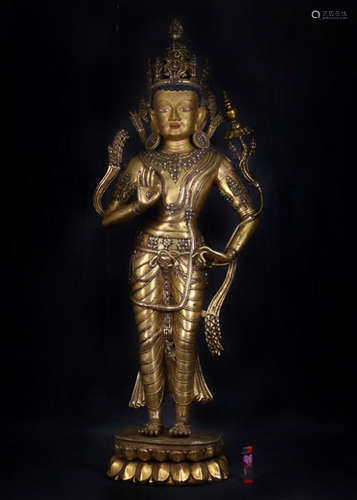 A GILT BRONZE BUDDHA