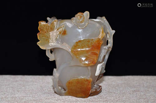 AN AMBER VASE