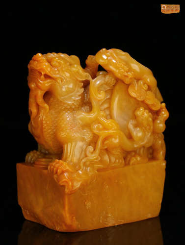 A TIANHUANG STONE SEAL OF DRAGON SHAPED