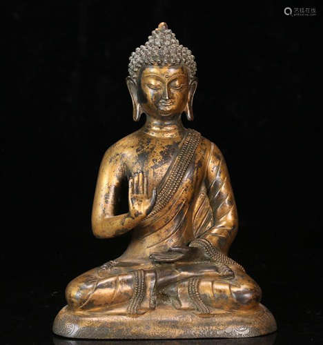 A GILT BRONZE GAUTAMA BUDDHA