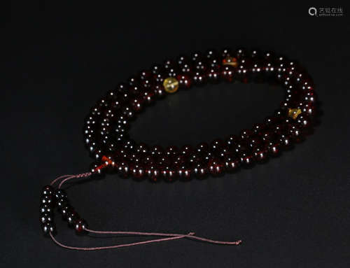 108 BEADS BLOOD AMBER ROSARY