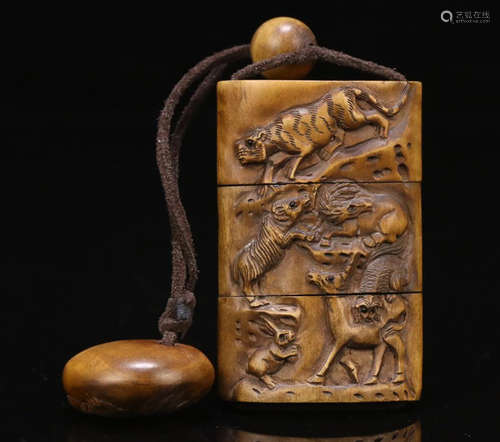 A SET OF HUANGHUA WOOD 12 ZODIAC PENDANTS