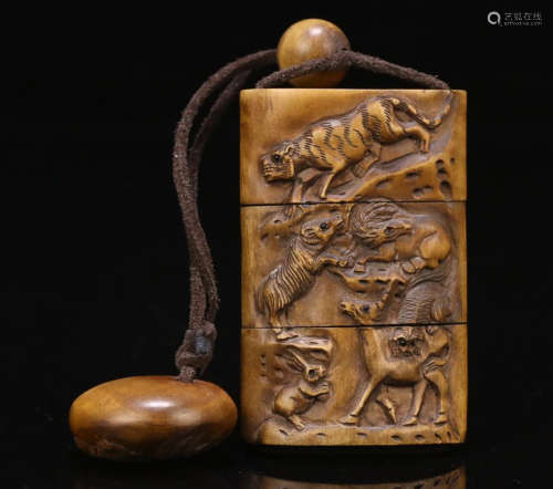 A SET OF HUANGHUA WOOD 12 ZODIAC PENDANTS