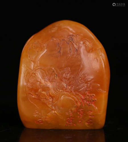 A TIANHUANG STONE SEAL WITH DRAGON PATTERN